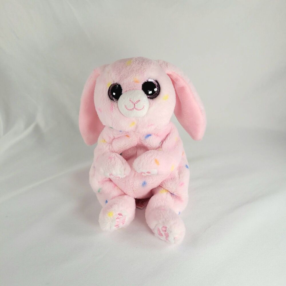 Ty Beanie Baby Boos Bellies May 6" Easter Bunny Rabbit Pink Confetti 2021 Babies